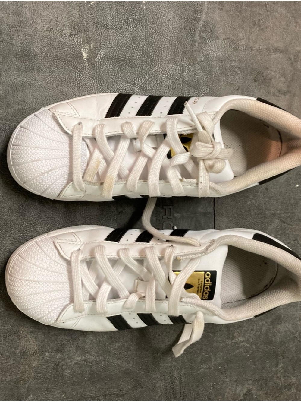 adidas White & Black Kids Shell-Toe Sneakers